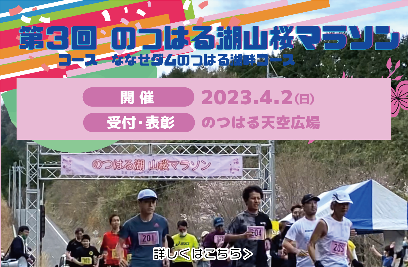第3回のつはる湖山桜マラソン開催！